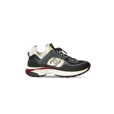 CHANEL SNEAKERS FABRIC, SUEDE CALFSKIN, MESH & FABRIC BLACK, DARK GRAY, WHITE & LIGHT GRAY G39488 Y56142 K4948
